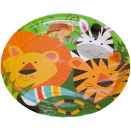 Set 10 farfurii de unica folosinta, din carton, 17.5 CM, pentru petrecere aniversara, model animalute in savana